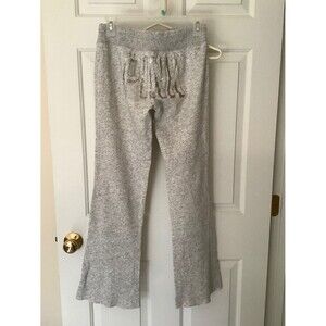 PINK Victoria Secret grey sweatpants XS wide leg bottom flare